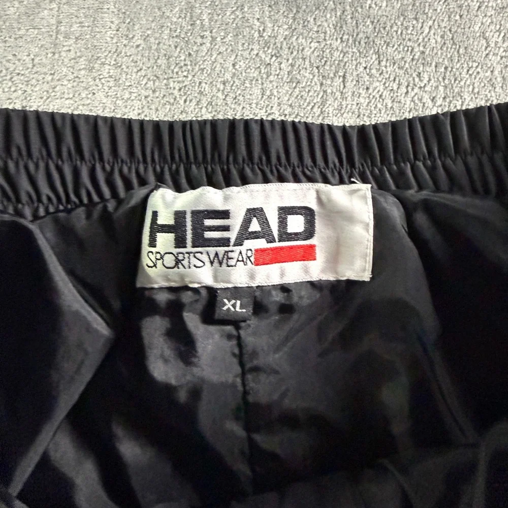 VTG Head Sportswear Zipper Leg Track Y2K Pants Mens XL Black